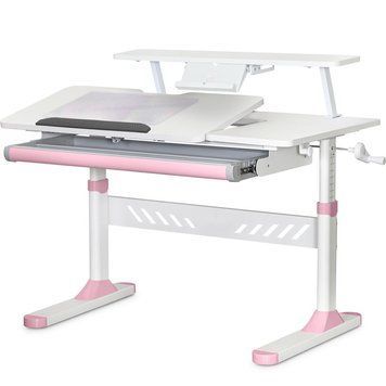 Дитячий стіл ErgoKids TH-310 з полицею S30 Pink TH-310 W/PN + BD-S30 PN фото