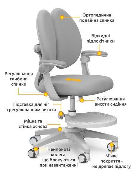 Дитяче крісло Mealux Sprint Duo Grey Y-412 G фото