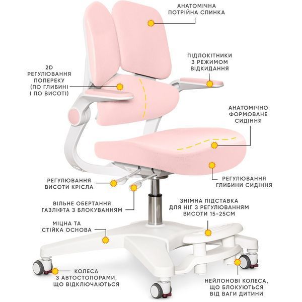 Дитяче крісло Mealux Trident Pink Y-617 KP Y-617 KP фото