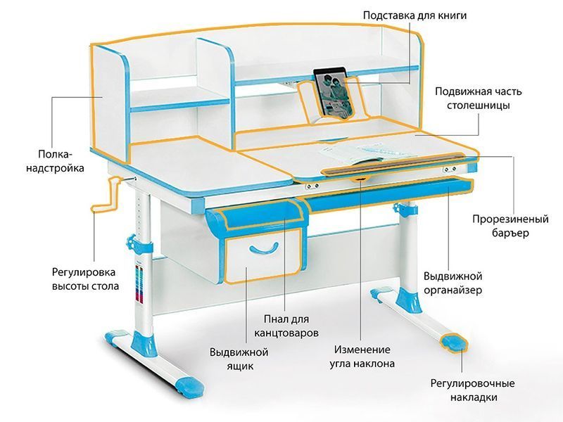 Дитячий стіл Evo-kids EVO-50 Blue Evo-50 BL фото