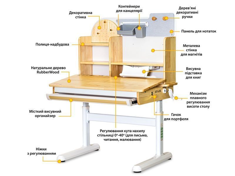 Дитячий стіл Mealux Timberdesk BD-685 Wood S BD-685 Wood S фото