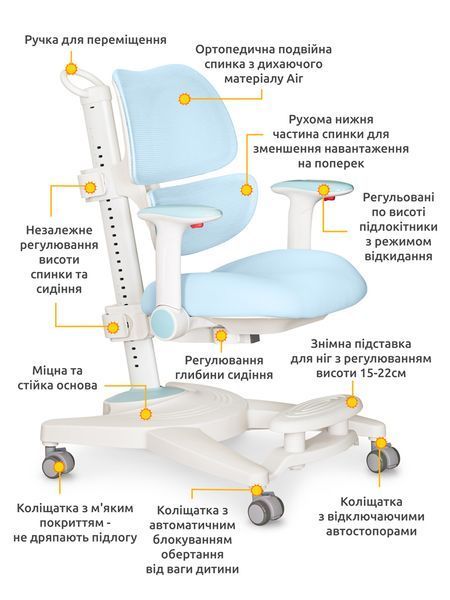 Дитяче крісло Mealux Space Air Y-609 KBL Y-609 KBL фото