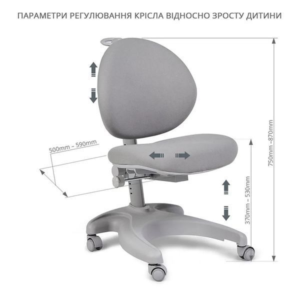 Комплект парта-трансформер Fundesk Fiore Grey + крісло FunDesk Cielo Grey 25154743-800819 фото