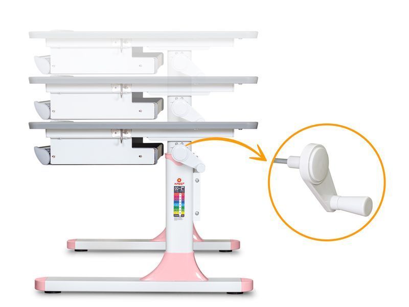 Дитячий стіл Mealux Vancouver Multicolor PN з полицею S50 Pink BD-620 W/G MC+ PN+ S50 фото