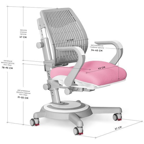 Дитяче крісло Mealux Ergoback Y-1020 Pink Y-1020 PN фото