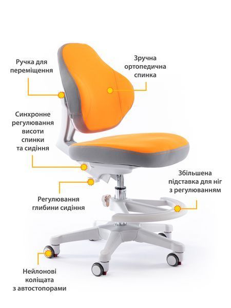 Дитяче крісло ErgoKids Mio Classic Orange Y-405 OR фото