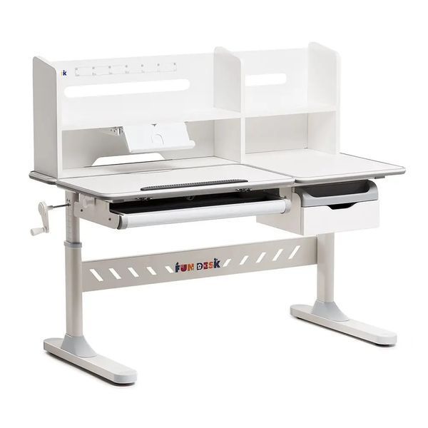 Парта-трансформер Fundesk Fiore II Grey + стілець FunDesk LST3 Blue-Grey 2508765 фото