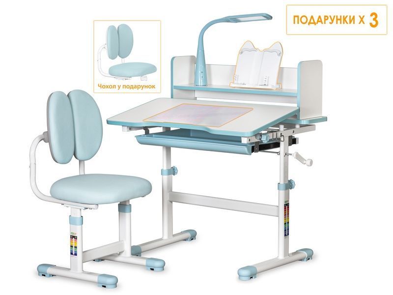 Комплект парта і крісло ErgoKids BD-24 Blue BD-24 BL фото